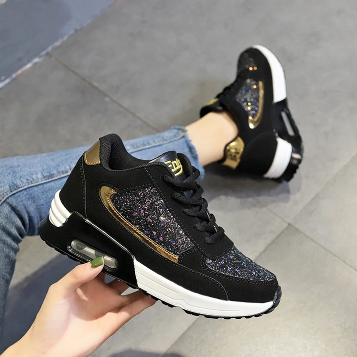 Glitter Women’s Shoes for Breathable Comfort - SparkleFit-Black-Purple-4-State of Style