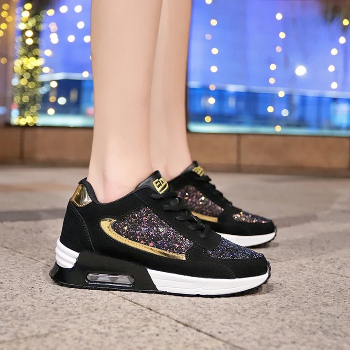 Glitter Women’s Shoes for Breathable Comfort - SparkleFit-Black-Purple-4-State of Style