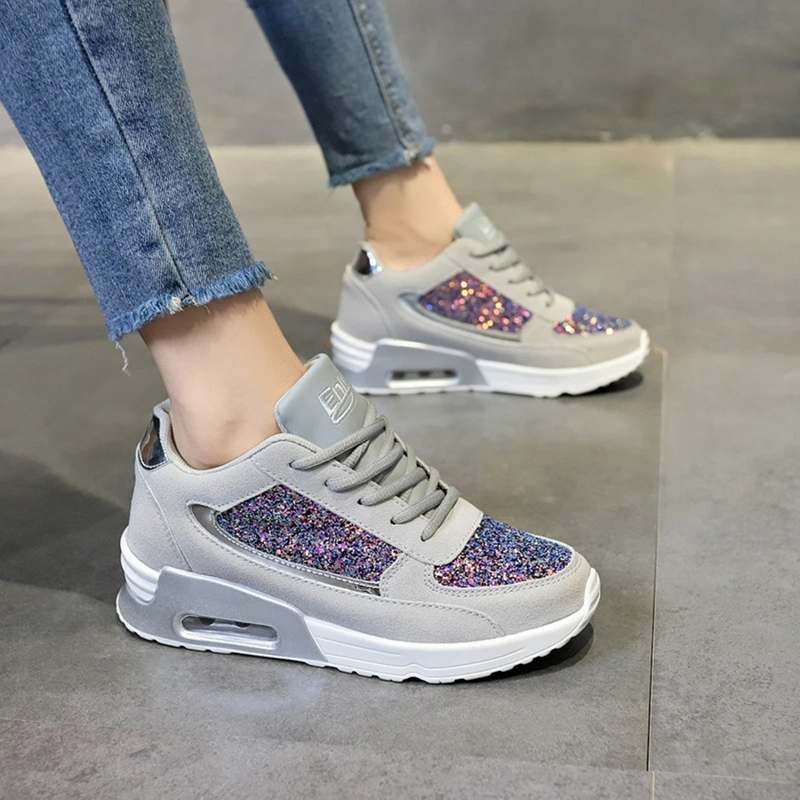 Glitter Women’s Shoes for Breathable Comfort - SparkleFit-Grey-Purple-4-State of Style