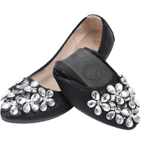 Glittering Rhinestone Ballerina Flats - Yelena-Black-3-State of Style