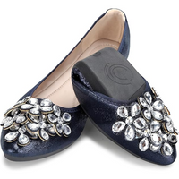 Glittering Rhinestone Ballerina Flats - Yelena-Blue-3-State of Style