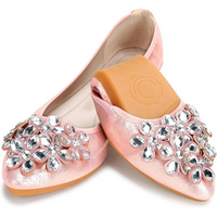 Glittering Rhinestone Ballerina Flats - Yelena-Pink-3-State of Style