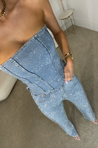 Glittering women's trouser set with high-waist jeans – Liora-Black-S-State of Style