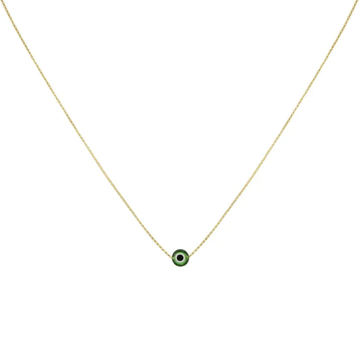 Glossy Nazar Necklace - Amira-Green-Gold-State of Style