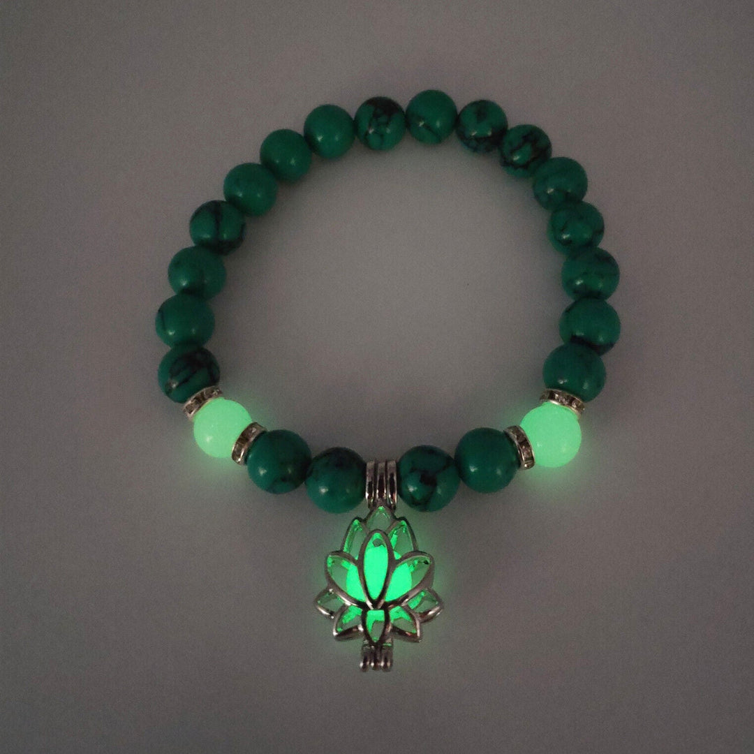 Glow-in-the-Dark Lotus Bracelet | Elegant Women's Jewellery-Blue-Aqua-State of Style