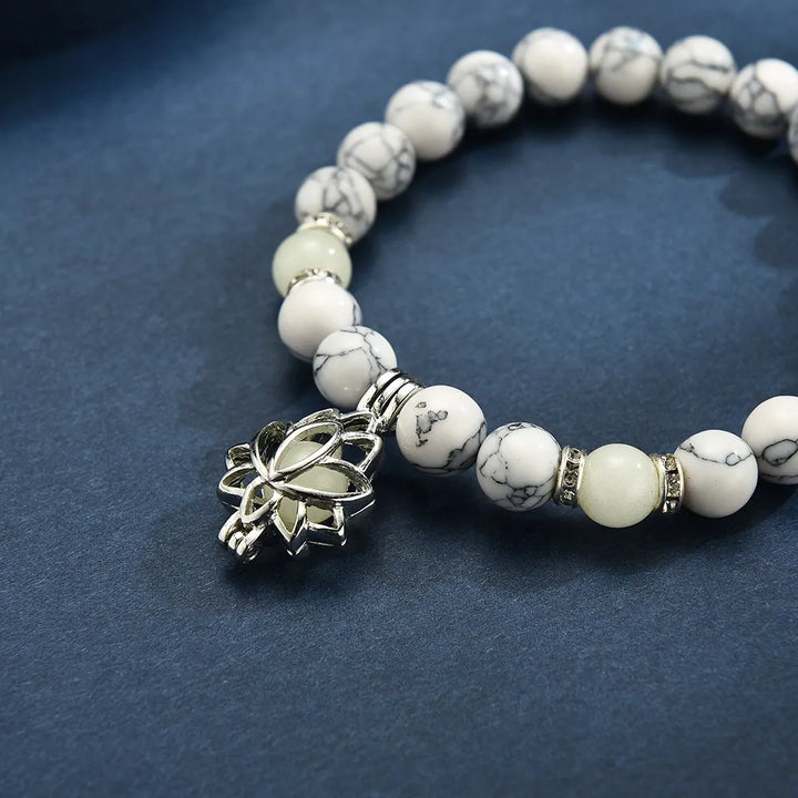 Glow-in-the-Dark Lotus Bracelet | Elegant Women's Jewellery-Blue-Aqua-State of Style