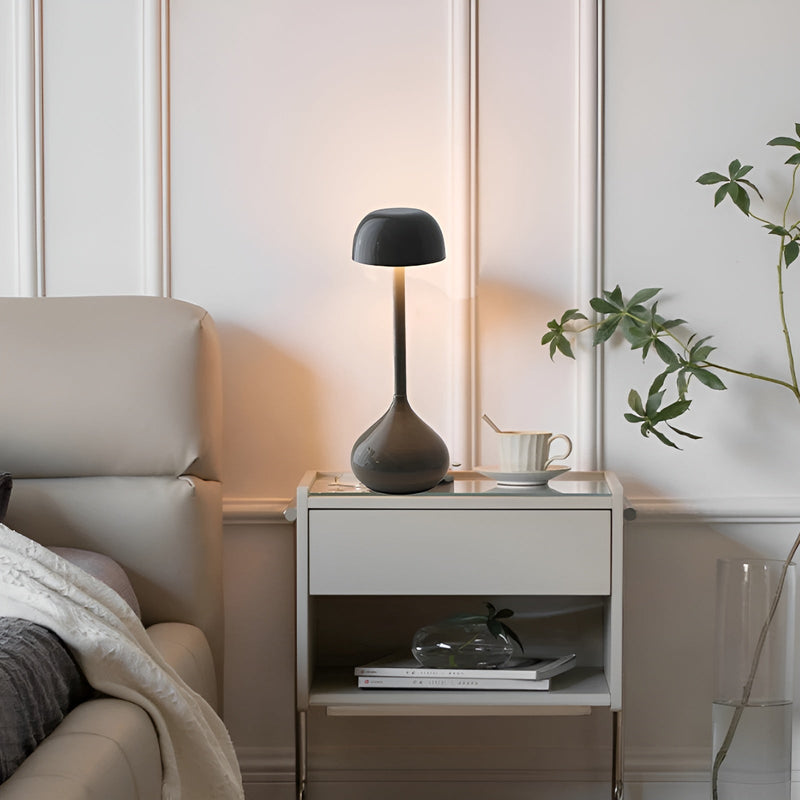 GlowMush Wireless Dimmable Mushroom Table Lamp-Matte White-State of Style