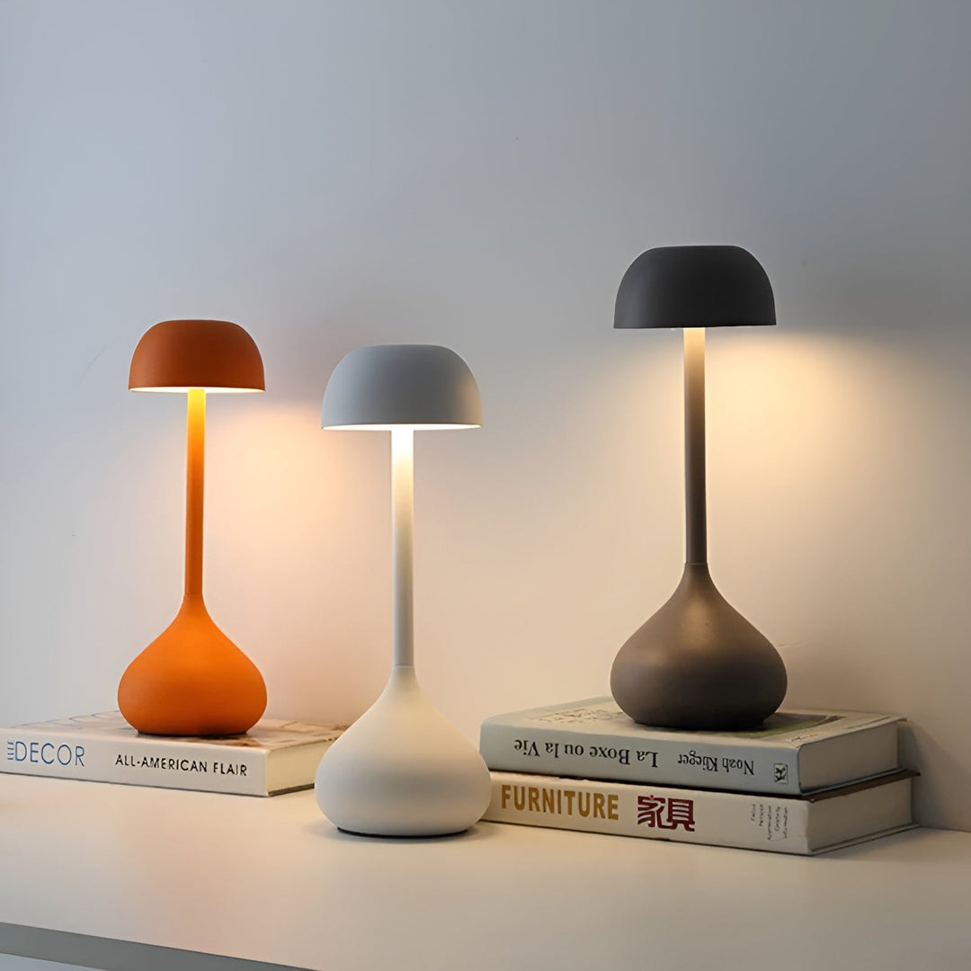 GlowMush Wireless Dimmable Mushroom Table Lamp-Matte White-State of Style