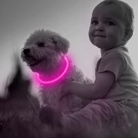 GlowSafe LED Dog Collar – Rechargeable USB Safety Light-Pink-State of Style