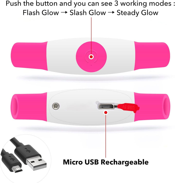 GlowSafe LED Dog Collar – Rechargeable USB Safety Light-Pink-State of Style
