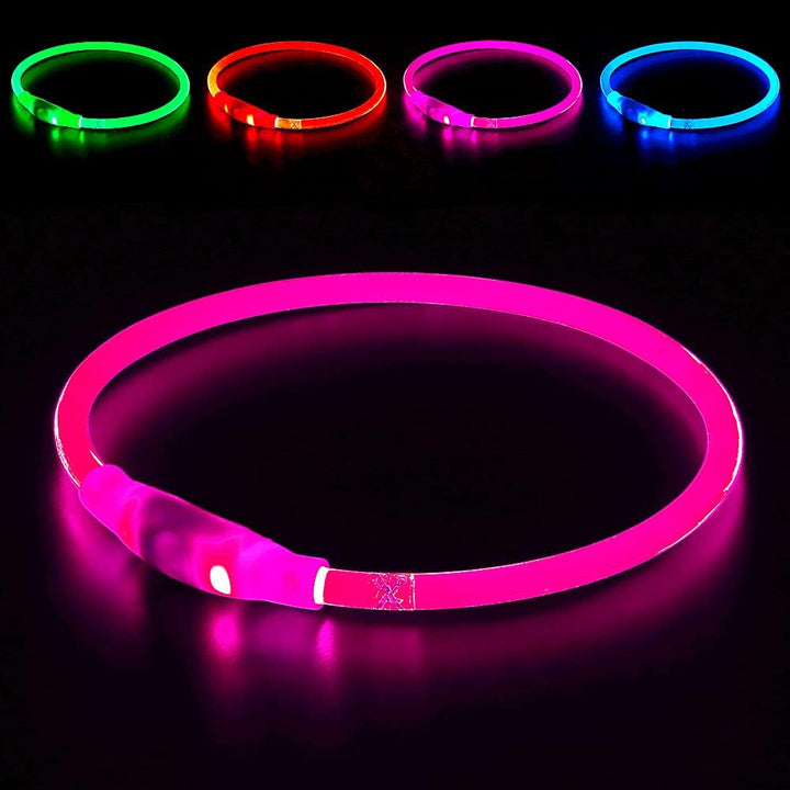 GlowSafe LED Dog Collar – Rechargeable USB Safety Light-Pink-State of Style