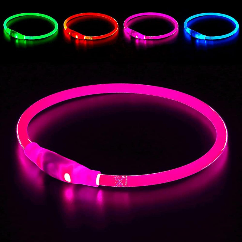 GlowSafe LED Dog Collar – Rechargeable USB Safety Light-Pink-State of Style