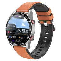 Glucose meter and Health Monitor in one watch - GlucoseGuard-Silver Leather-State of Style