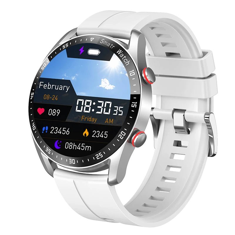 Glucose meter and Health Monitor in one watch - GlucoseGuard-Silver Silicone-State of Style