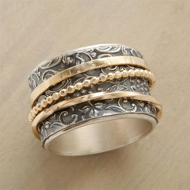 Gold and Silver Antique Ring - Elvira-6-State of Style