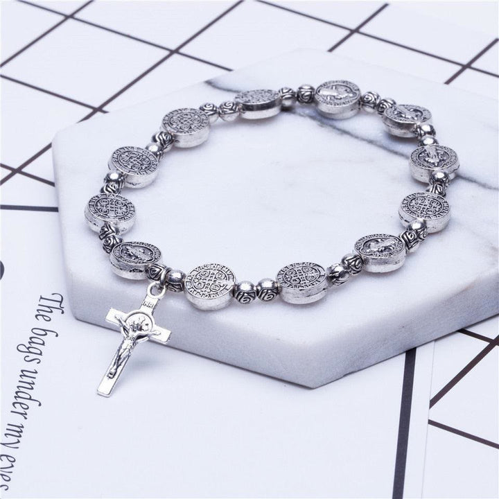 Gold and Silver Christian Cross Bracelet - Solana-Gold-State of Style