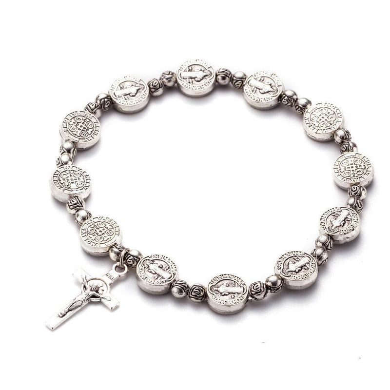 Gold and Silver Christian Cross Bracelet - Solana-Silver-State of Style