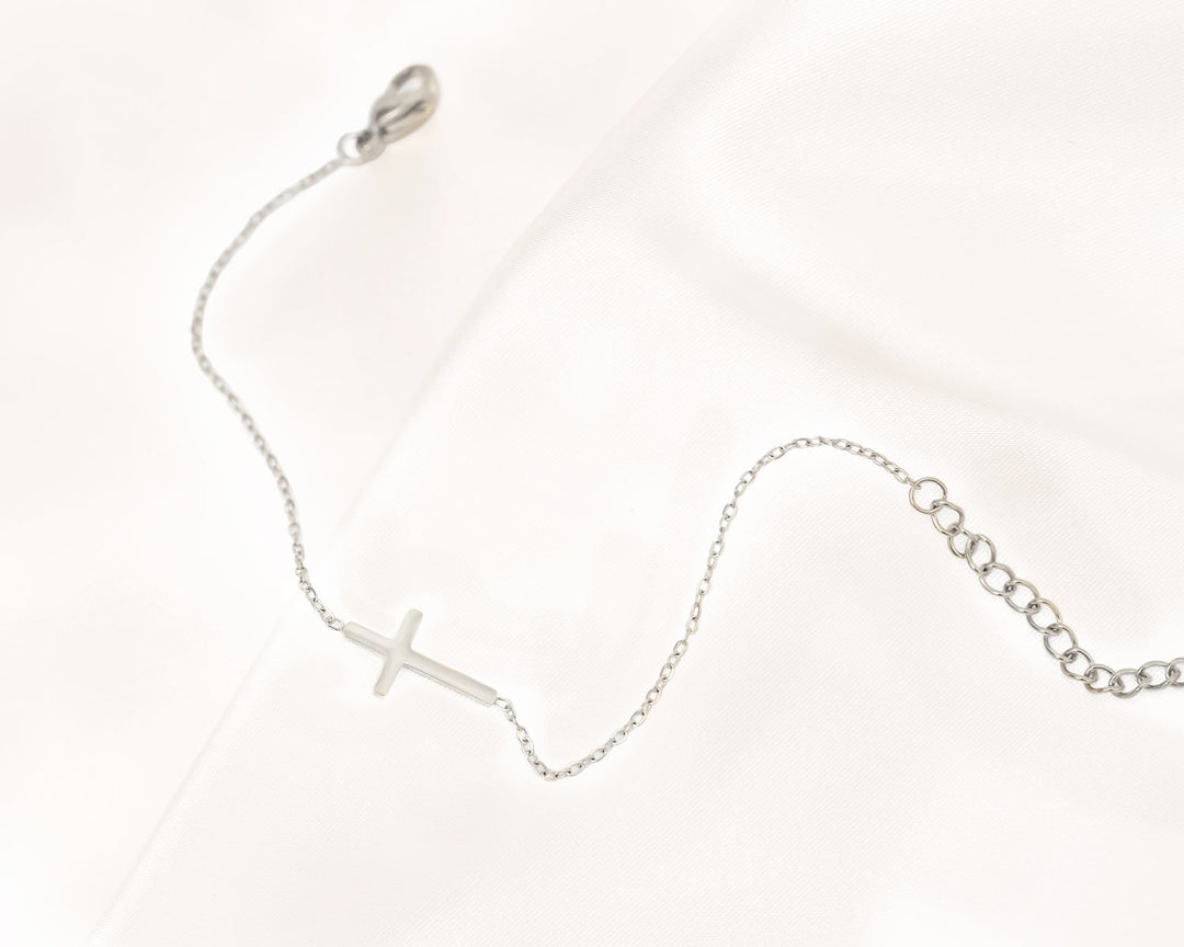 Gold and Silver Cross Bracelet | Women's Stylish Jewellery-925 Silver-State of Style