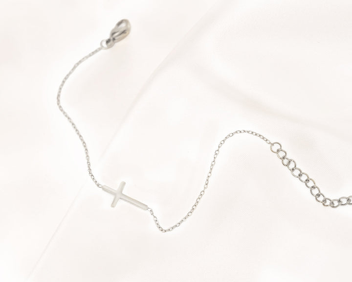 Gold and Silver Cross Bracelet | Women's Stylish Jewellery-925 Silver-State of Style