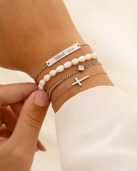 Gold and Silver Cross Bracelet | Women's Stylish Jewellery-Gold-plated-State of Style