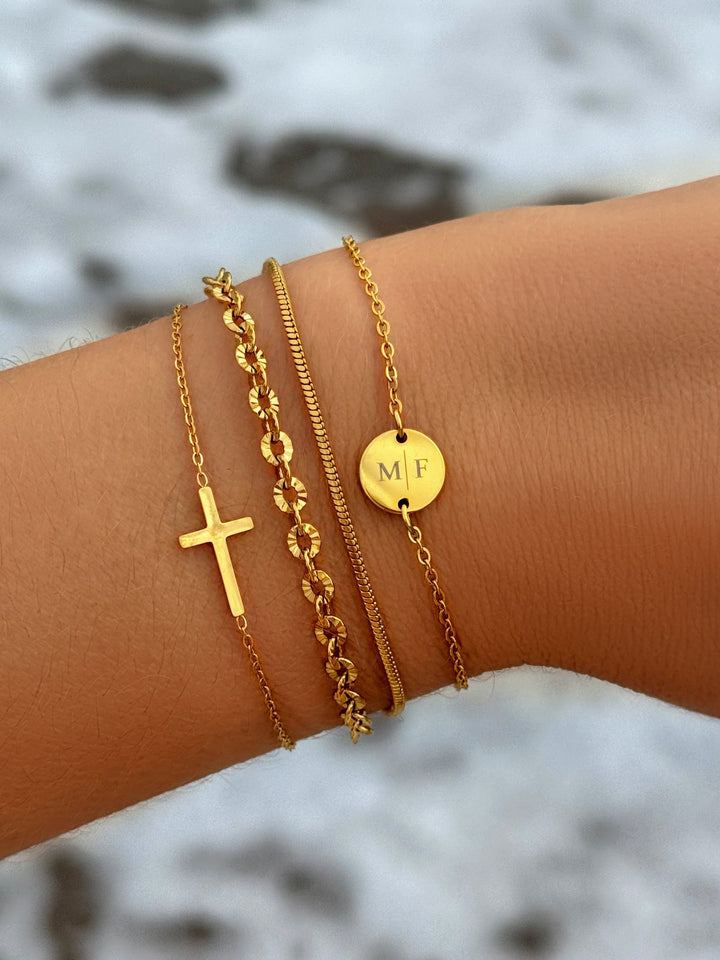 Gold and Silver Cross Bracelet | Women's Stylish Jewellery-Gold-plated-State of Style