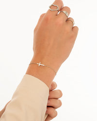 Gold and Silver Cross Bracelet | Women's Stylish Jewellery-Gold-plated-State of Style