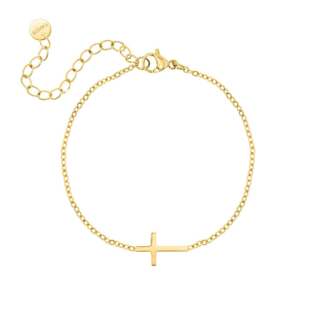 Gold and Silver Cross Bracelet | Women's Stylish Jewellery-Gold-plated-State of Style