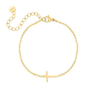 Gold and Silver Cross Bracelet | Women's Stylish Jewellery-Gold-plated-State of Style