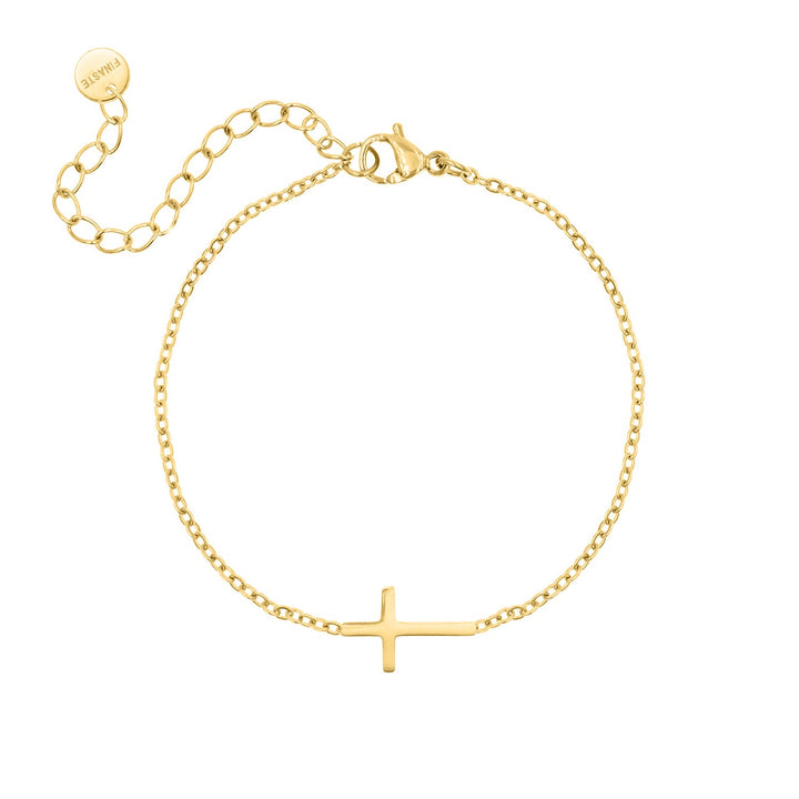 Gold and Silver Cross Bracelet | Women's Stylish Jewellery-Gold-plated-State of Style