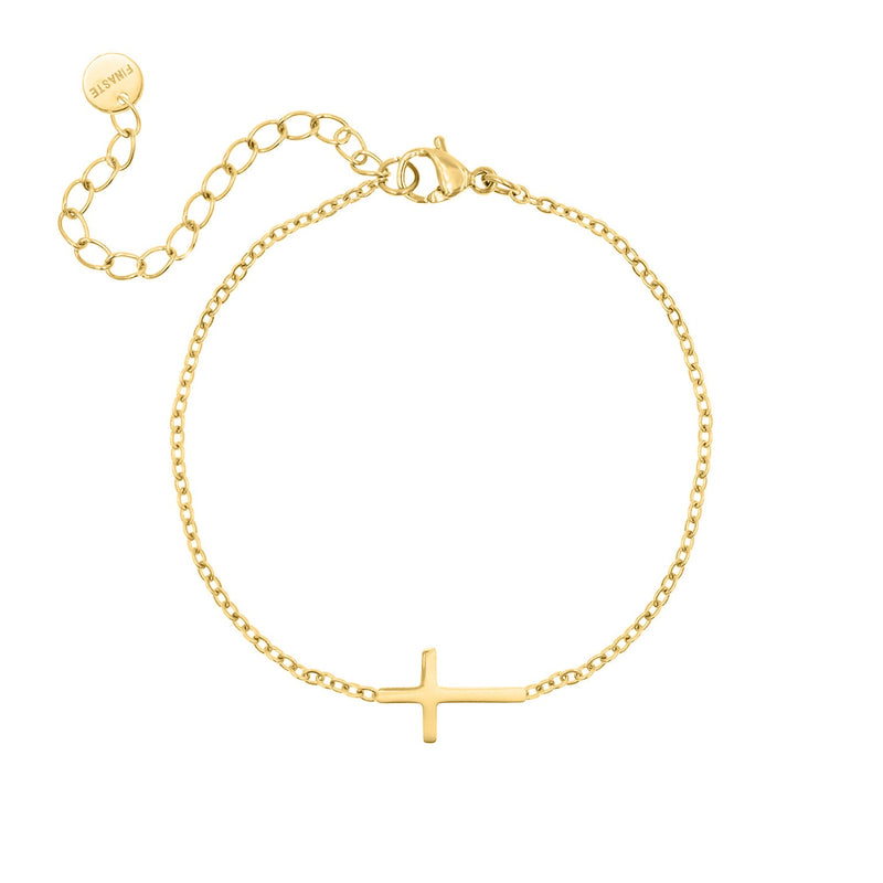 Gold and Silver Cross Bracelet | Women's Stylish Jewellery-Gold-plated-State of Style