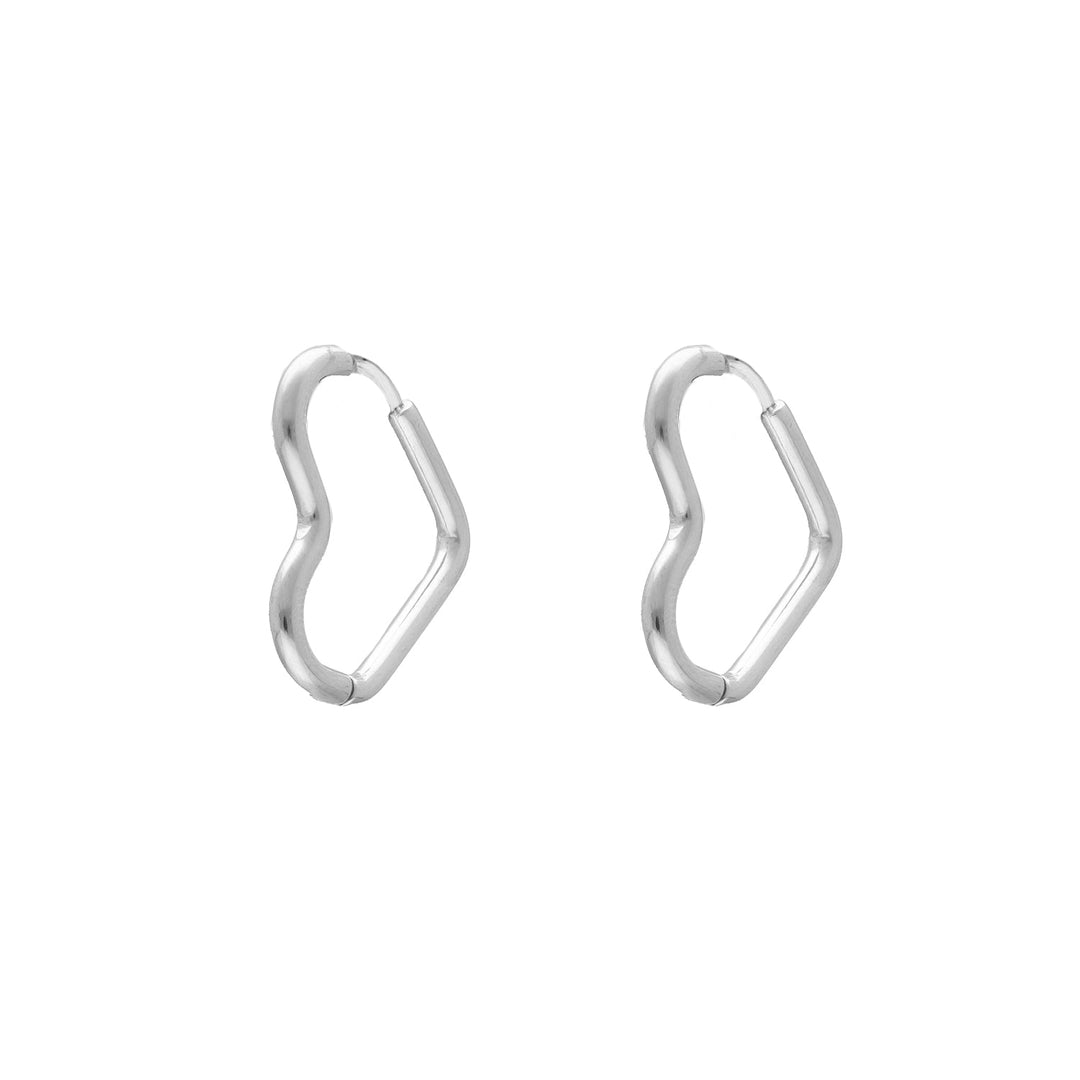 Gold And Silver Heart Pendant Earrings-925 Silver-State of Style