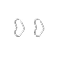 Gold And Silver Heart Pendant Earrings-925 Silver-State of Style