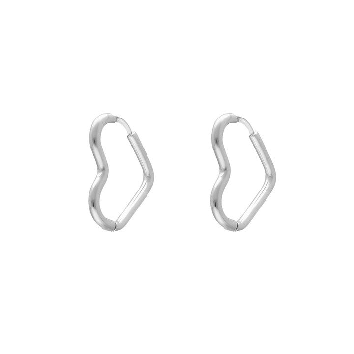 Gold And Silver Heart Pendant Earrings-925 Silver-State of Style