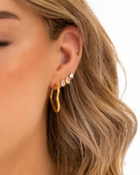 Gold And Silver Heart Pendant Earrings-Gold-plated-State of Style