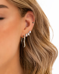 Gold And Silver Heart Pendant Earrings-Gold-plated-State of Style