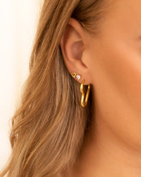 Gold And Silver Heart Pendant Earrings-Gold-plated-State of Style
