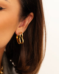 Gold And Silver Heart Pendant Earrings-Gold-plated-State of Style