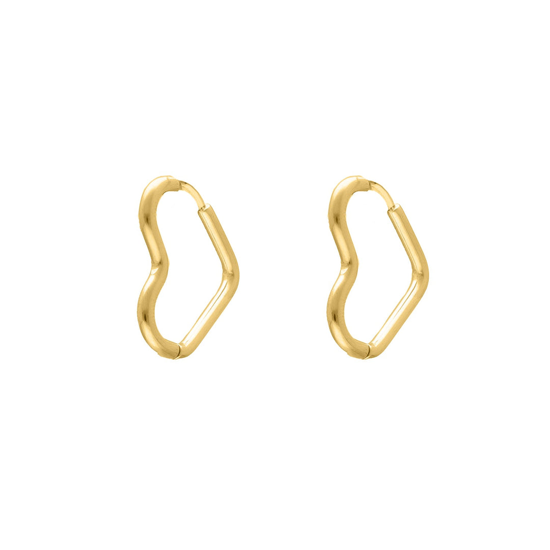 Gold And Silver Heart Pendant Earrings-Gold-plated-State of Style
