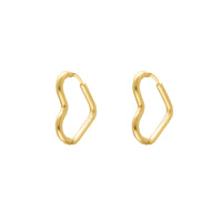 Gold And Silver Heart Pendant Earrings-Gold-plated-State of Style