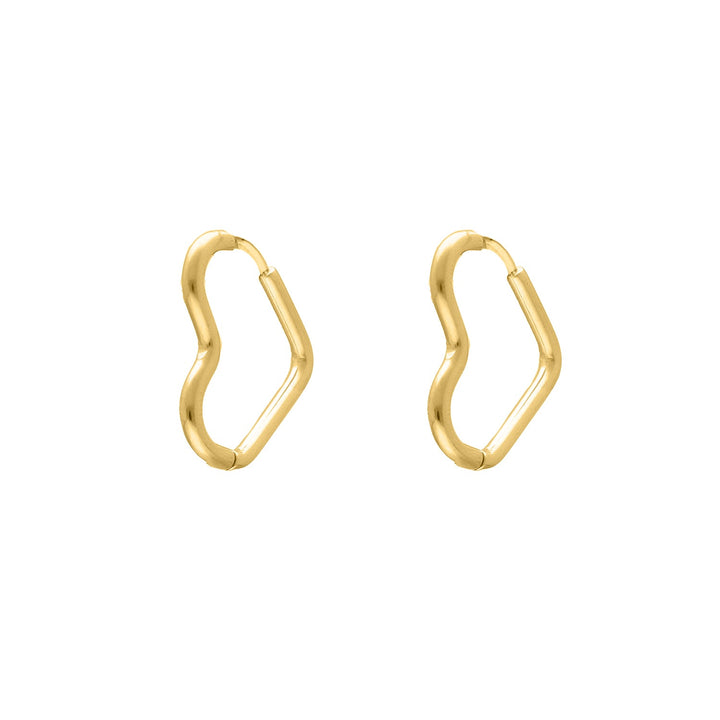 Gold And Silver Heart Pendant Earrings-Gold-plated-State of Style
