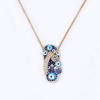 Gold Chain with Flip Flop Pendant and Evil Eye - Selma-State of Style