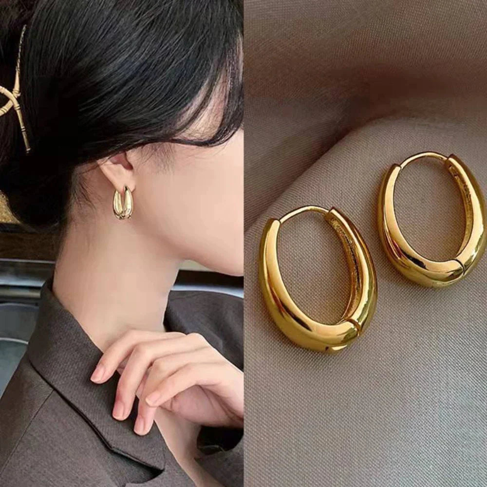 Gold Classic Hoop Earrings | Timeless Elegance-State of Style