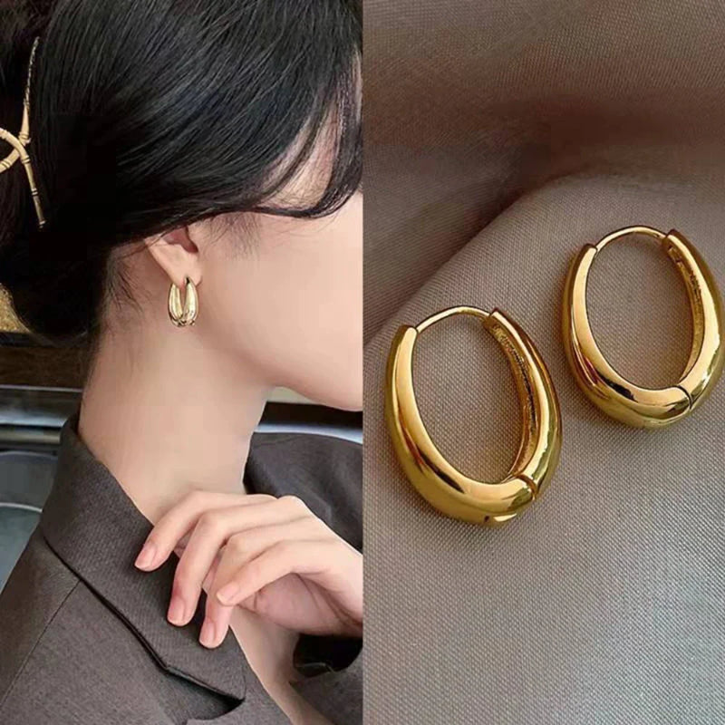 Gold Classic Hoop Earrings | Timeless Elegance-State of Style