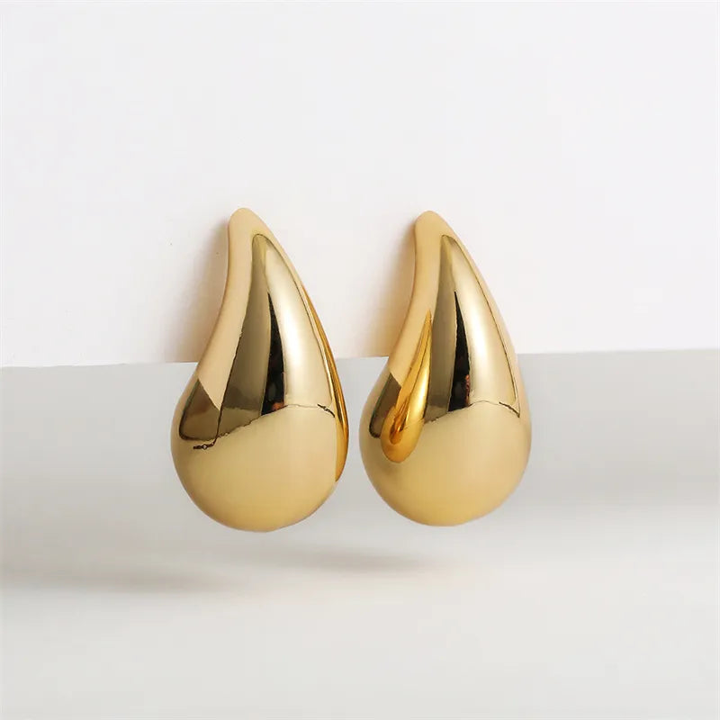 Gold Coloured Drop Earrings | Sparkling Crystals-State of Style