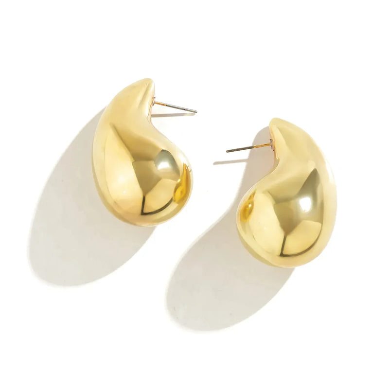 Gold Coloured Drop Earrings | Sparkling Crystals-State of Style