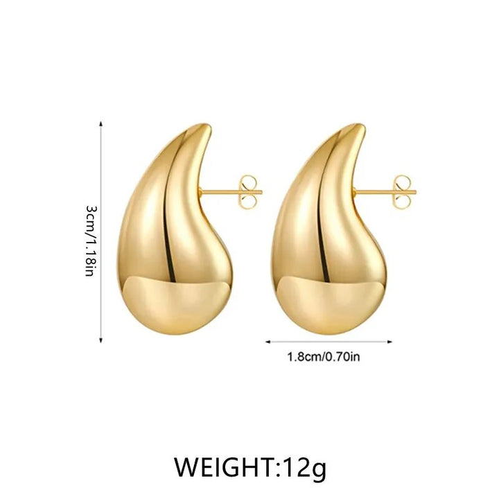 Gold Coloured Drop Earrings | Sparkling Crystals-State of Style