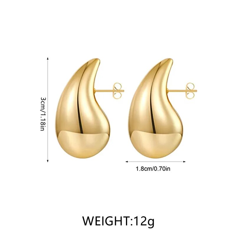 Gold Coloured Drop Earrings | Sparkling Crystals-State of Style