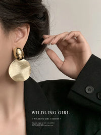 Gold Earrings with Round Pendants - Amaya-State of Style
