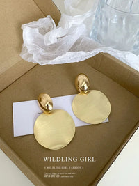 Gold Earrings with Round Pendants - Amaya-State of Style