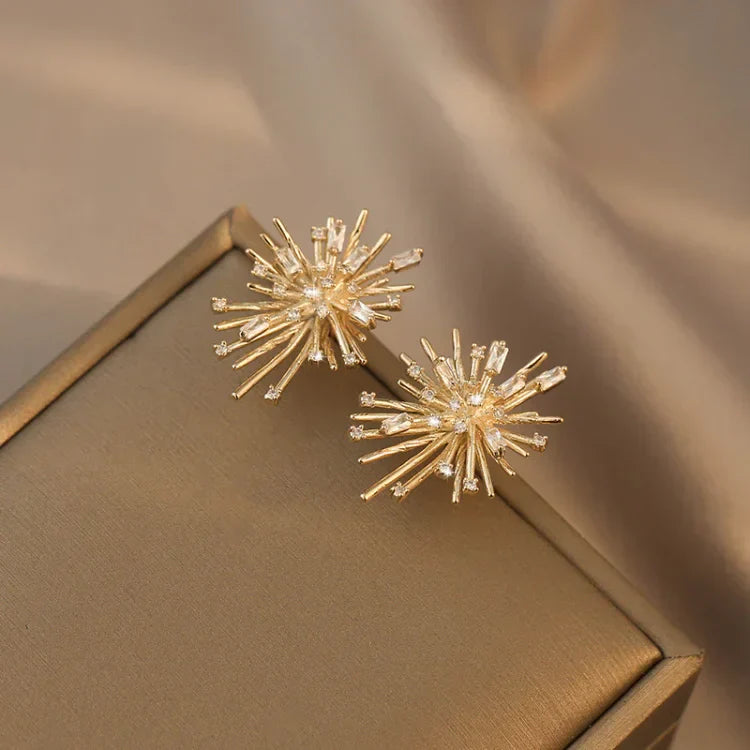 Gold Firework Zirconia Earrings - Livia-State of Style